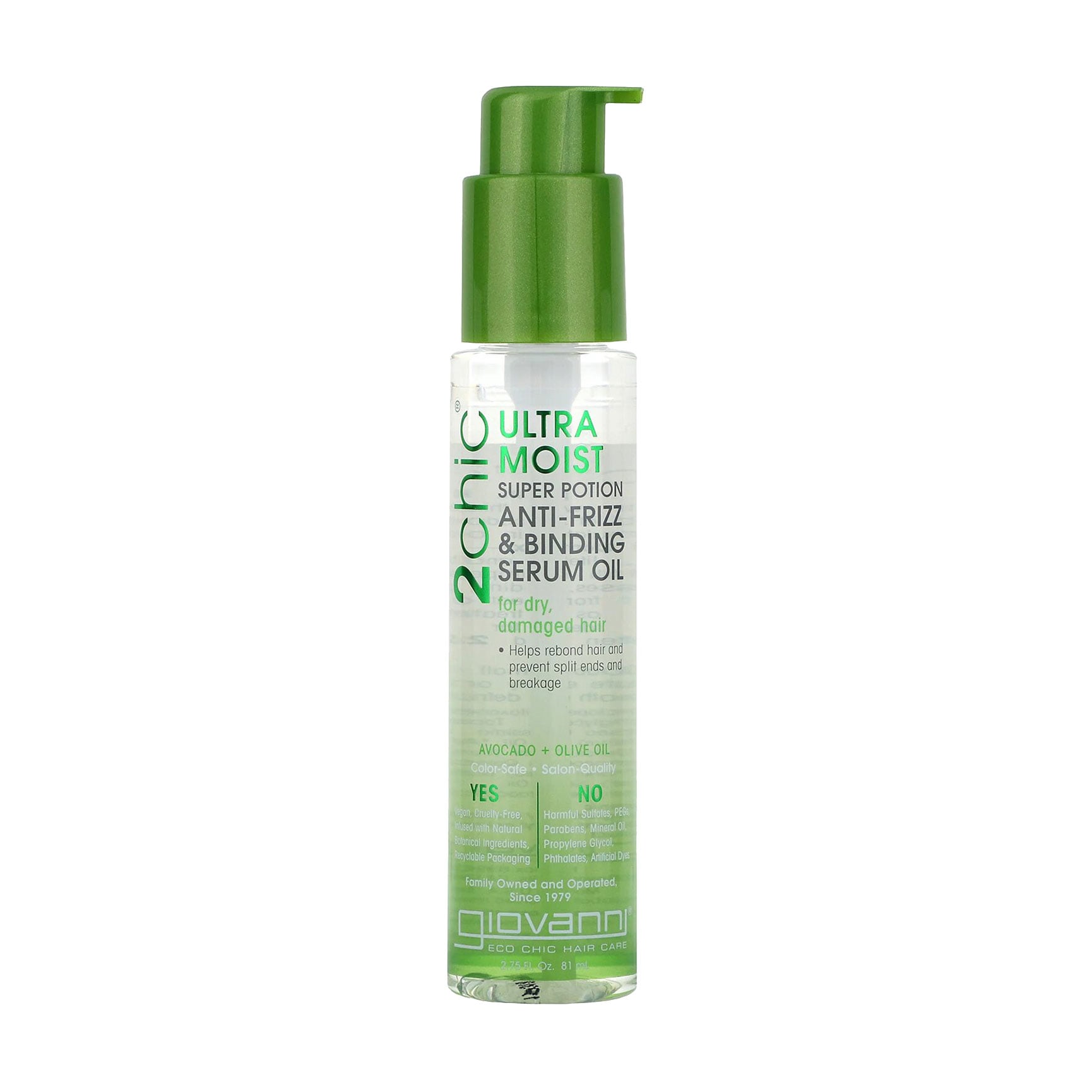 Олія-сировотка Giovanni 2chic Ultra-Moist Super Potion Anti-Frizz &amp; Binding Serum Oil для сухого та пошкодженого волосся, 81 мл
